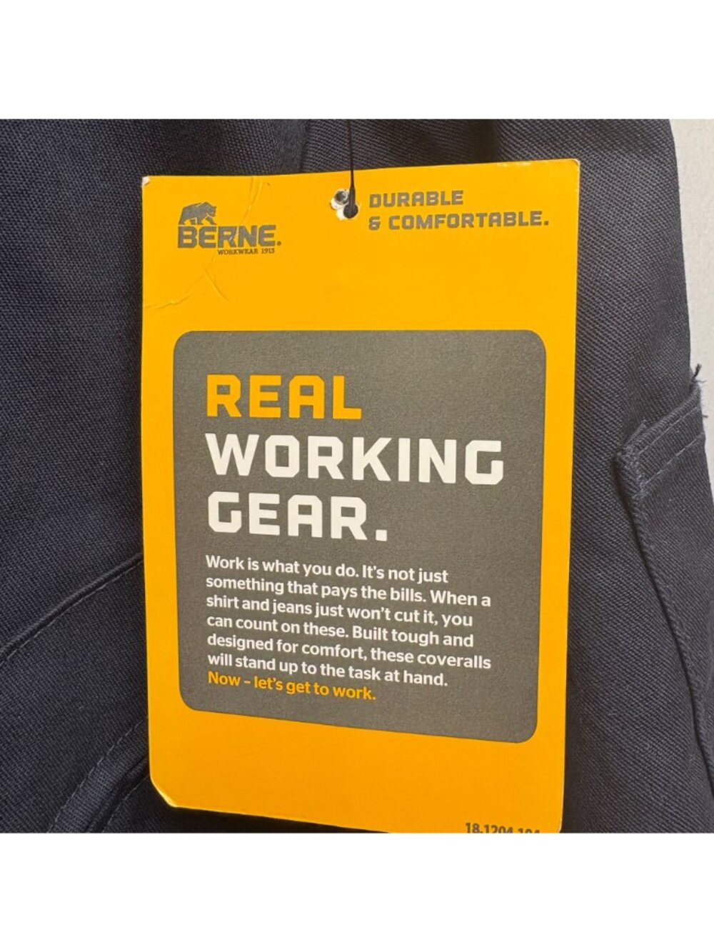 Berne Coveralls Mens Size Small Chest 36-38in Durable Navy Durable Workwear NEW - Picture 5 of 11